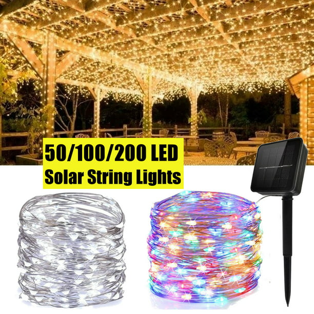 50/100/200 LED 8 Modes Solar Powered Fairy String Lights For Outdoor Indoor 